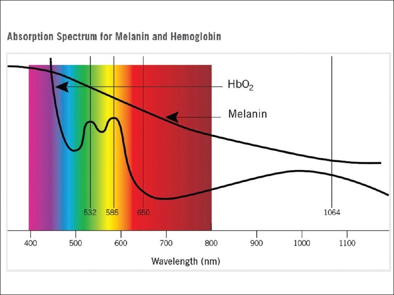 Absorption spectrum of melanin and hemoglobin Absorption spectrum of melanin and hemoglobin